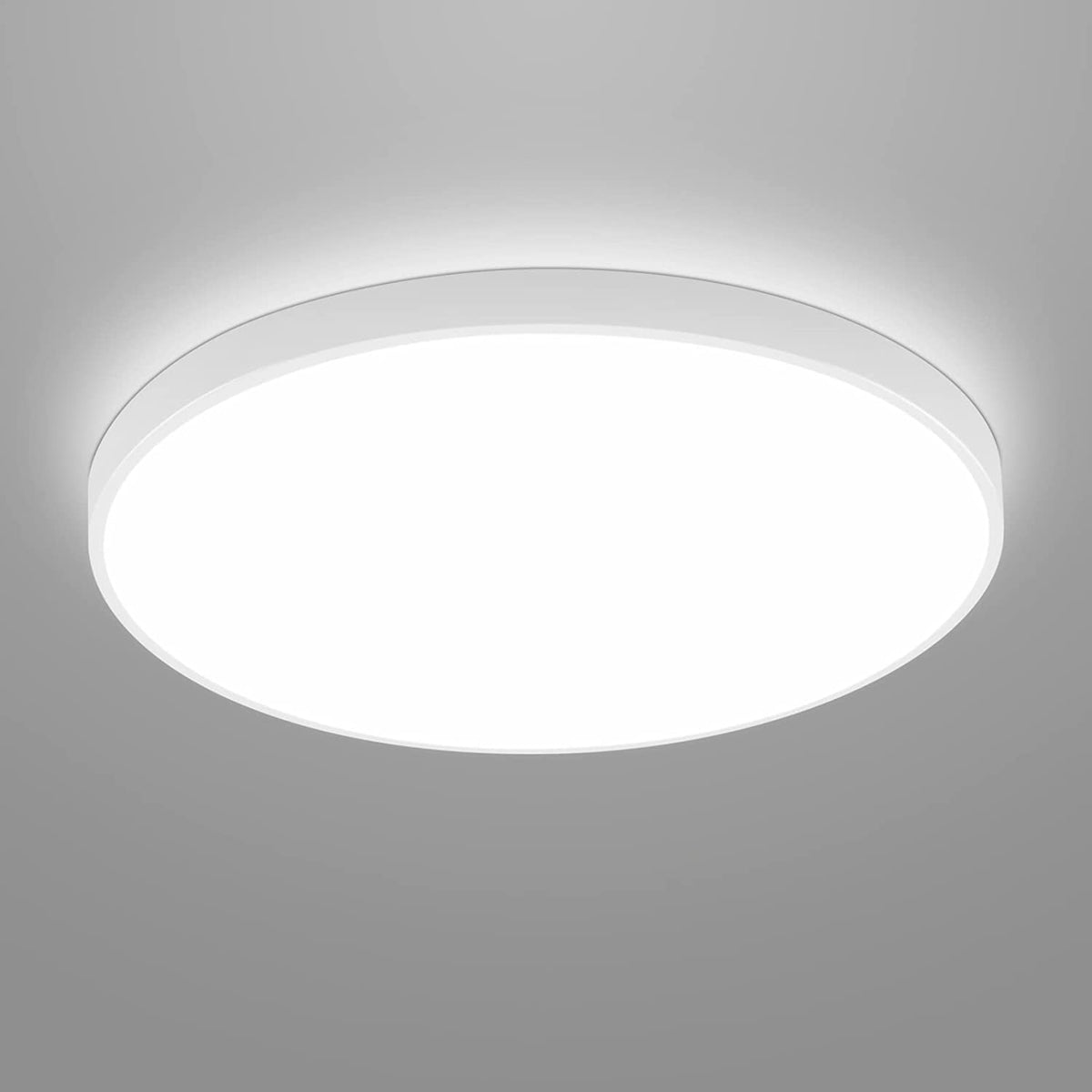 Plafoniera LED Rotonda, Lampada da Soffitto per Bagno, IP54 Impermeabile 6500K Bianco Freddo, Plafoniera Moderna per Bagno Camera da Letto Cucina Soggiorno Balcone 24W Diametro 27cm