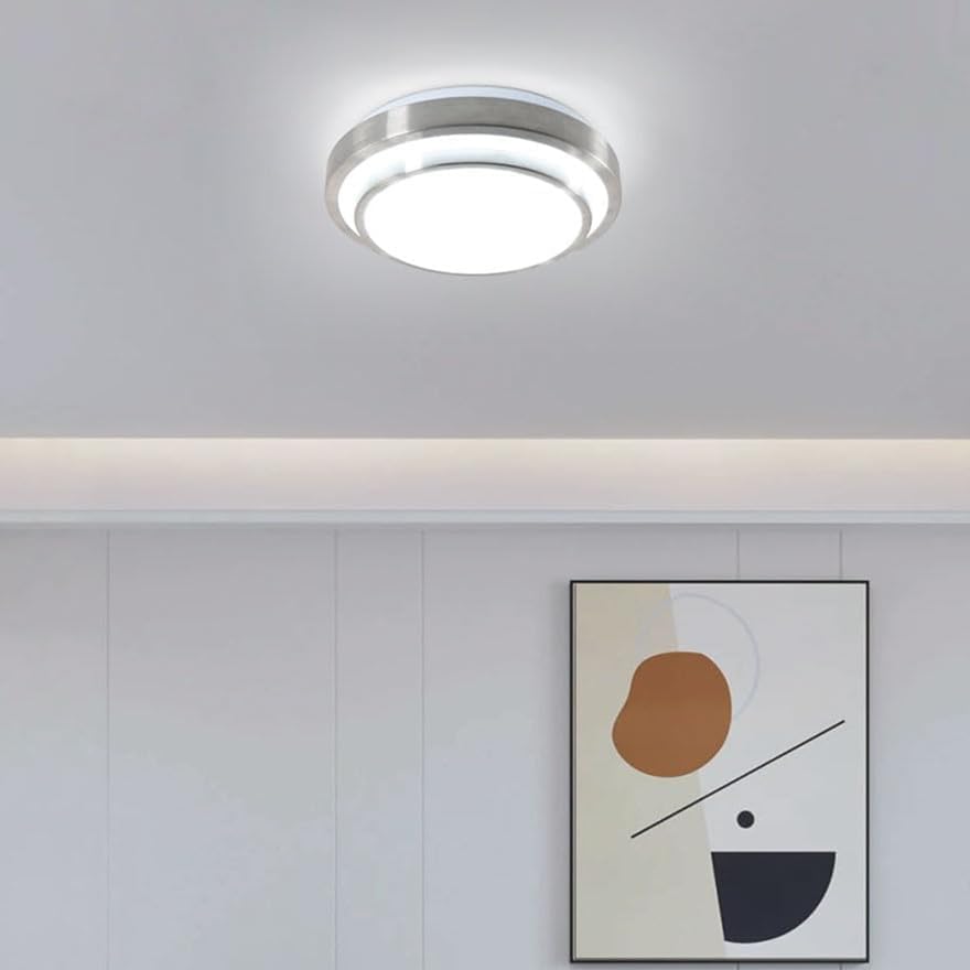 Plafoniera moderna a LED bianco freddo 6000K lampada da soffitto rotonda 24W per soggiorno camera da letto sala da pranzo ufficio 