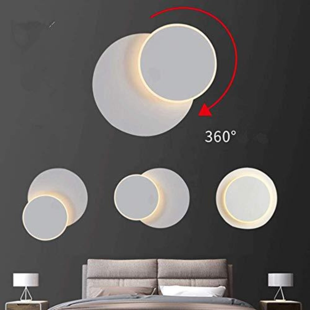 Lampade da parete a LED, applique ruotabile a 360 gradi, lampade da comodino, lampada da parete Creative Eclipse 2 in 1 per scale del corridoio