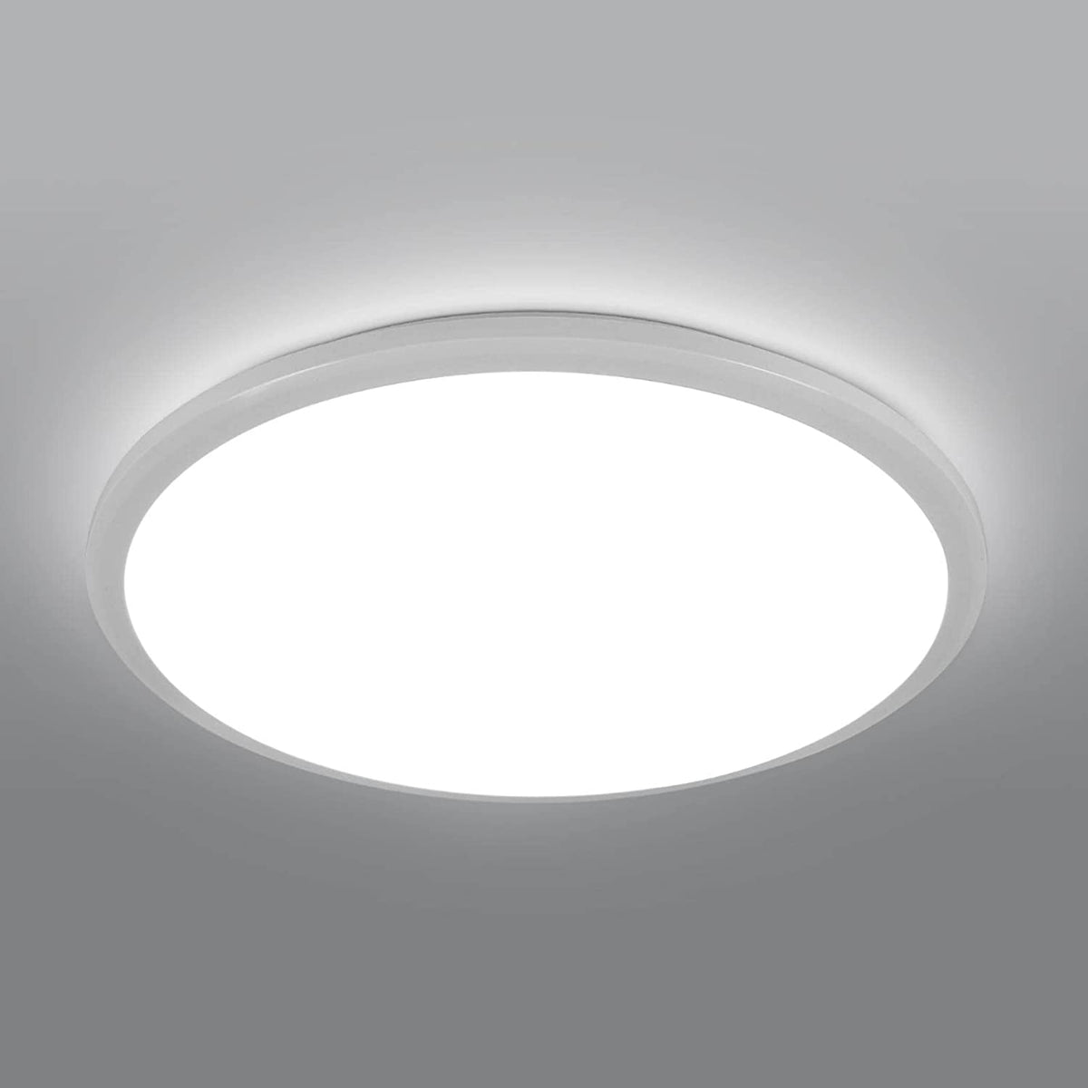 Plafoniera LED Rotonda, Lampada da Soffitto per Bagno, IP40 Impermeabile 6500K Bianco Freddo, Plafoniera Moderna per Bagno Camera da Letto Cucina Soggiorno Balcone 24W Diametro 30cm