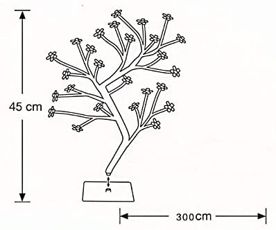 Lampada a LED per albero di ciliegio, 0,45 M 48 LED, albero luminoso a LED, rami neri, per la decorazione domestica (bianco)
