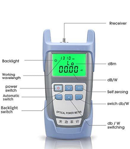 Fotometro per fibra ottica FTTH Tester per cavi ottici Tester per fibra ottica da -70 dBm a +10 dBm