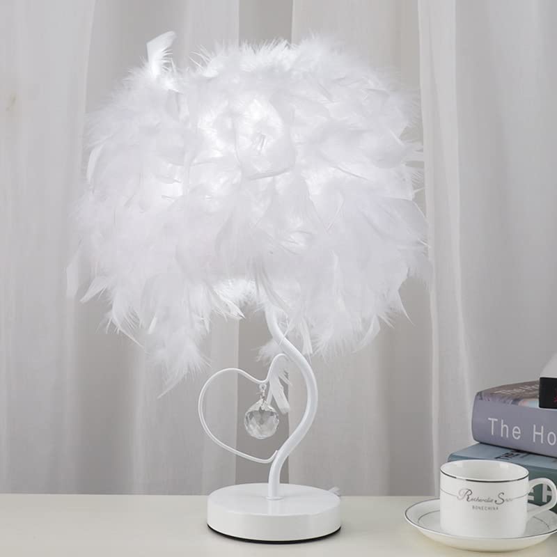 Lampada da scrivania a LED Feather con telecomando, lampada da tavolo decorativa semplice e moderna, lampada da comodino creativa, luce notturna, adatta per la scrivania da studio della camera dei bambini