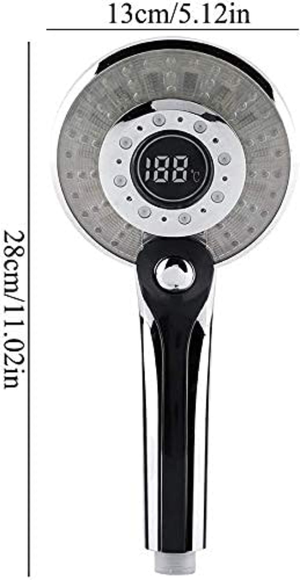 Soffione doccia a LED, soffione doccia a LED Doccetta con controllo della temperatura a 3 colori con display digitale della temperatura Doccia a risparmio idrico 3 modalità