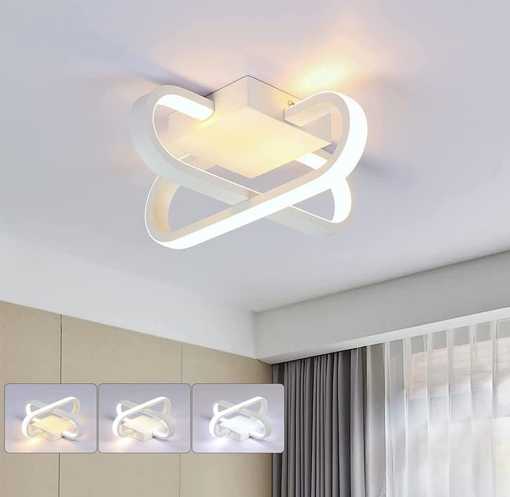 Ściemnialna lampa sufitowa LED, 18W Osobowość Lampa LED Lampa sufitowa LED 3 temperatury barwowe Lampa sufitowa 3000K/6000K/4000K, Oprawa sufitowa LED do salonu, sypialni, kuchni, korytarza, wejść