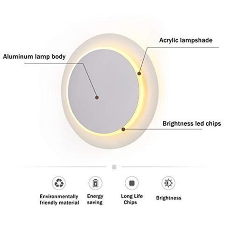 Lampade da parete a LED, applique ruotabile a 360 gradi, lampade da comodino, lampada da parete Creative Eclipse 2 in 1 per scale del corridoio