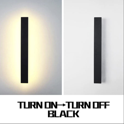 Lampada da parete per esterni a LED, lampada da parete nera minimalista impermeabile, luce calda 3000K, 12W, protezione IP65, materiale acrilico e ferro, per illuminazione interna ed esterna