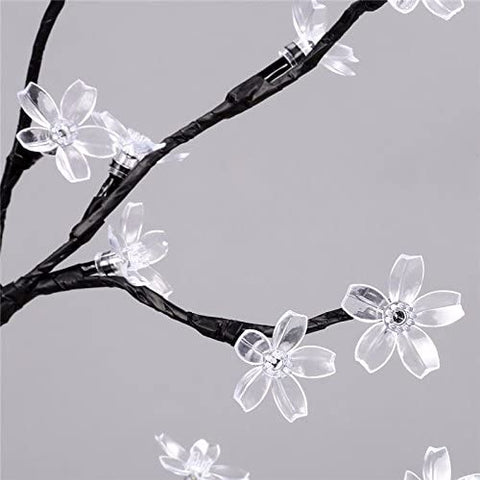 Lampada a LED per albero di ciliegio, 0,45 M 48 LED, albero luminoso a LED, rami neri, per la decorazione domestica (bianco)