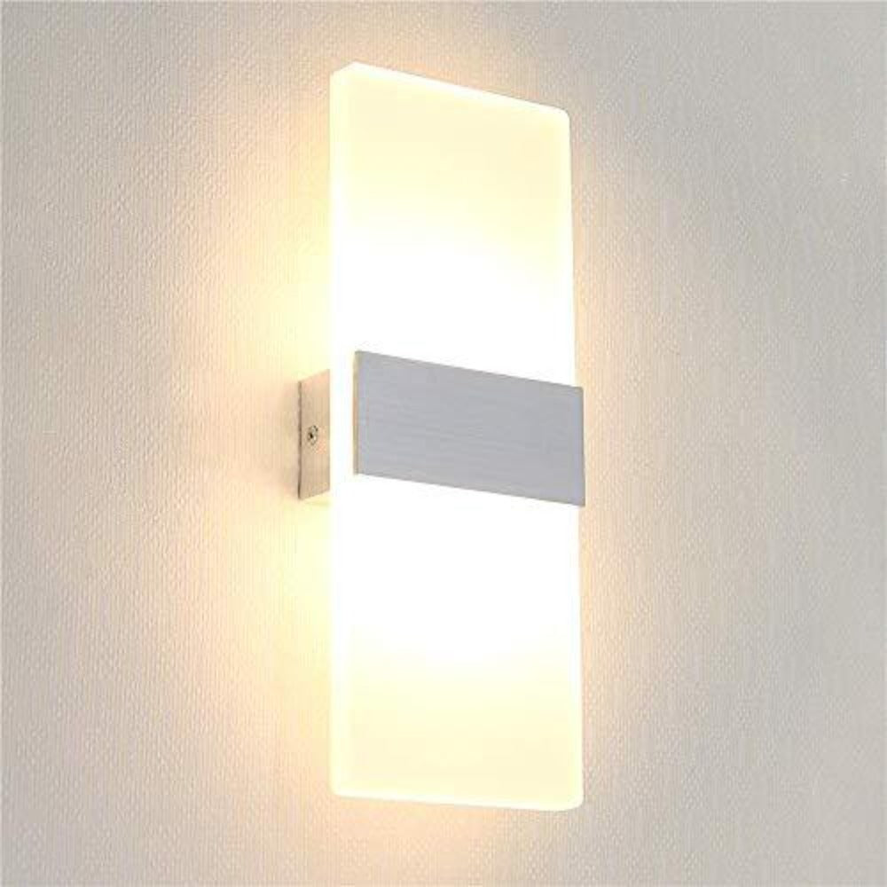 Applique Murale LED Intérieur, 12W Lampe Murale en Aluminium et Acrylique Design