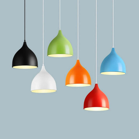 Lampada a sospensione moderna Lampadario Base E27 per soggiorno Camera da letto Sala da pranzo Ufficio Bar Caffetteria Blu