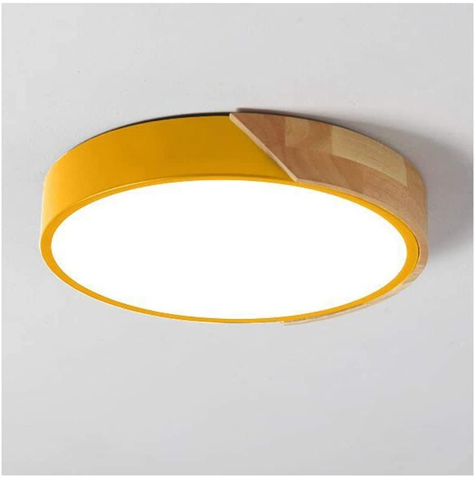 Plafoniera a LED, plafoniera moderna rotonda in legno 24W Bianco freddo 6000K Ø30*5CM Camera da letto, cucina, soggiorno, balcone e corridoio