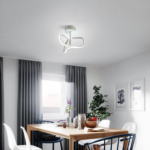 Plafoniera a LED da 16 W, moderna lampada da soffitto in metallo acrilico e alluminio, luce bianca 6000 K, moderna plafoniera a LED per soggiorno, camera da letto e cucina.