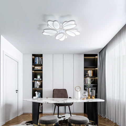Plafoniera a LED, moderna lampada da soffitto a LED Petal, lampada a sospensione bianca 60W 5600LM, luce bianca 6000K, plafoniera a LED per soggiorno, cucina, camera da letto, sala da pranzo, Ø63cm 