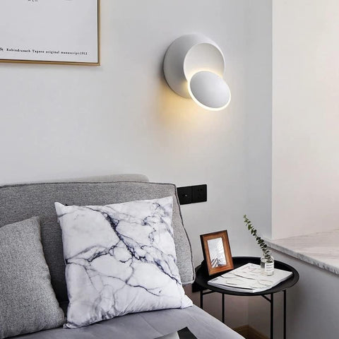 Lampada da parete moderna a LED 2 Lampada da parete rotonda Bianco caldo 3000K Per camera da letto, soggiorno, corridoio, ingresso Bianco