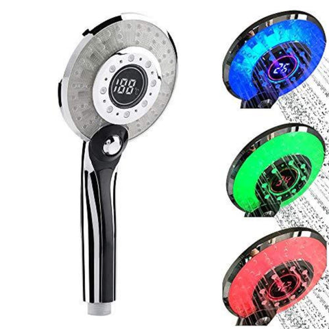 Soffione doccia a LED, soffione doccia a LED Doccetta con controllo della temperatura a 3 colori con display digitale della temperatura Doccia a risparmio idrico 3 modalità