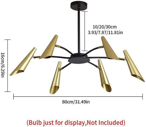 Lampadario industriale moderno creativo Lampada a sospensione Personalizza Lampada da soffitto in ferro battuto per soggiorno camera da letto (oro + nero)