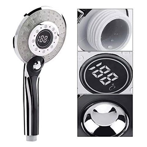 Soffione doccia a LED, soffione doccia a LED Doccetta con controllo della temperatura a 3 colori con display digitale della temperatura Doccia a risparmio idrico 3 modalità