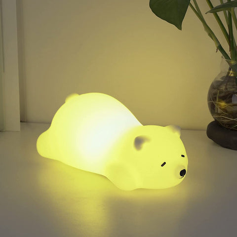 Luce notturna per bambini Luce notturna per bambini, Luce notturna per bambini Luce notturna per bambini ricaricabile tramite USB, Lampada da comodino portatile a LED per bambini Lampada da comodino per ragazzo in silicone Regalo per bambina
