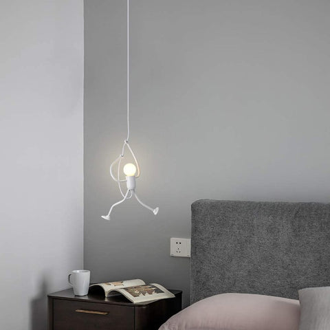 Bianco moderno affascinante lampadario creativo iron man cartoon design lampadario elegante lampadario camera per bambini comodino soggiorno balcone studio