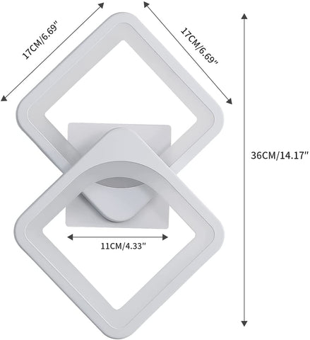Applique a LED da 24 W dal design moderno, luce bianca fredda 6000 K, lampada da parete per interni per soggiorno, camera da letto, scale, corridoio, bagno 
