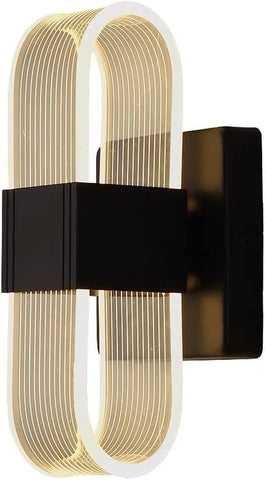 Lampada da parete a LED per interni dimmerabile 12W Lampada da parete moderna Design romantico creativo in acrilico per camera da letto, soggiorno, corridoio, scala, hotel, luce bianca 3000K-6000K (Nero)