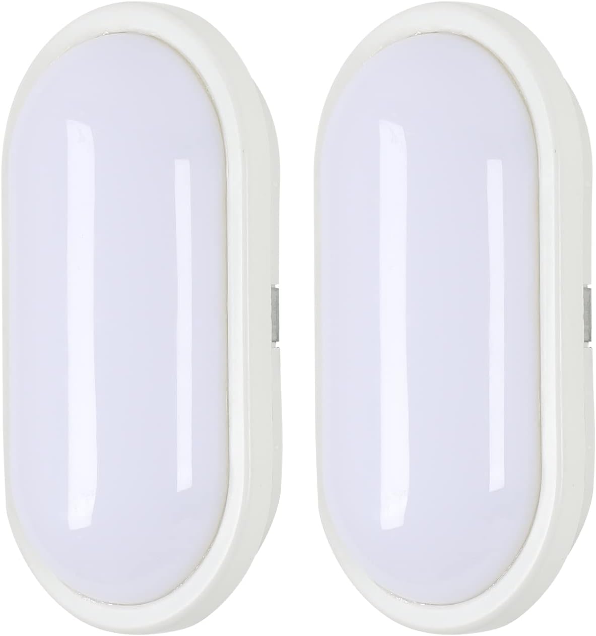 Plafoniera a LED ovale da 2 pezzi Plafoniera a LED per bagno IP54 impermeabile bianco freddo 6000K per bagno, camera da letto, soggiorno, cucina 