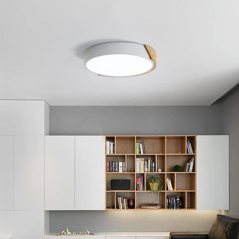 LED Plafonnier Bois Rond 24W