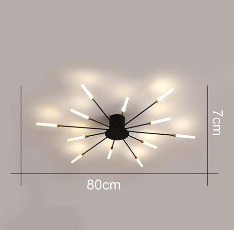 Plafoniera a LED Lampada da design moderna con fuochi d'artificio Lampadario a sospensione chic creativo per interni Semplice soggiorno, Nero