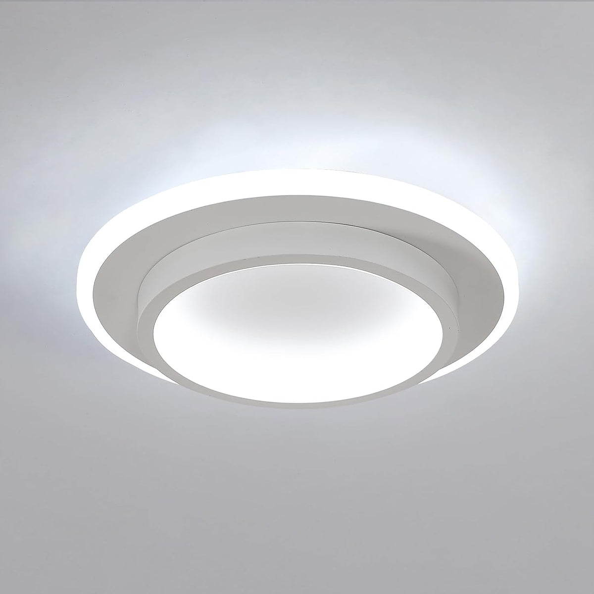 Plafoniera a LED da 21W Lampada da soffitto rotonda dal design moderno Bianco freddo 6000K per soggiorno Camera da letto Sala da pranzo Ufficio Bianco