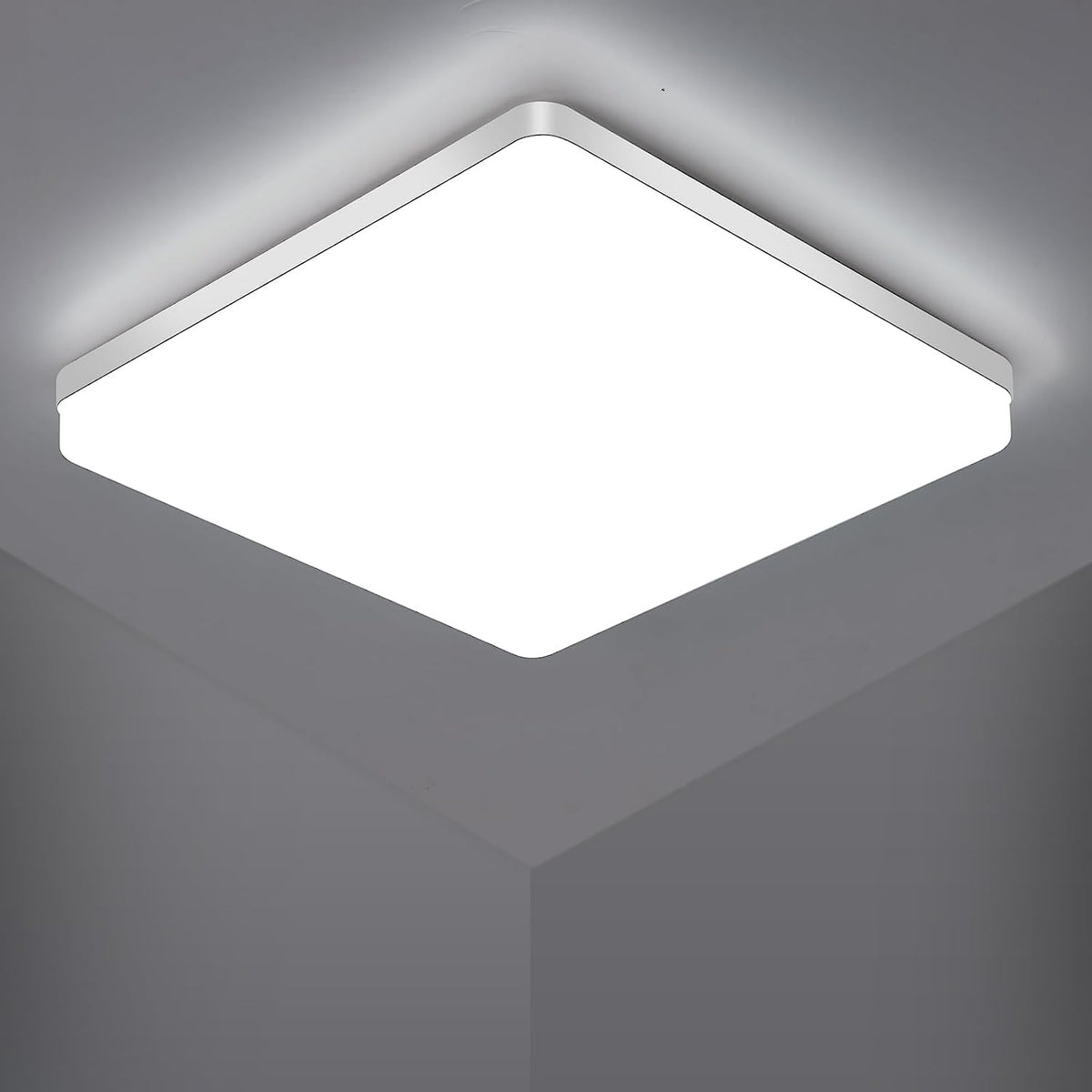 Plafoniera LED quadrata, Plafoniera LED, Plafoniera LED IP44, Plafoniera applicabile a Bagno, Soggiorno, Cucina, Camera da letto, Corridoio, Balcone 48W 6500K（30x30CM） 