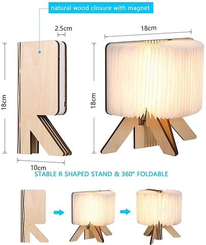 Lampada a led per libri Lampada pieghevole magnetica mini lampada a led di carta ricaricabile tramite USB 2 modalità colore 1700mAh Luce notturna per bambini per bambini, fidanzata, regalo, genitori, decorazioni per la casa