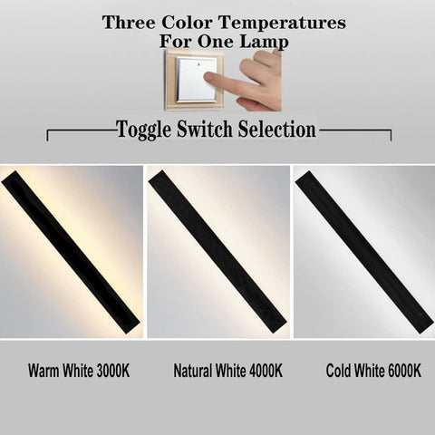 Lampada da parete per esterni a LED, lampada da parete nera minimalista impermeabile, luce calda 3000K, 12W, protezione IP65, materiale acrilico e ferro, per illuminazione interna ed esterna
