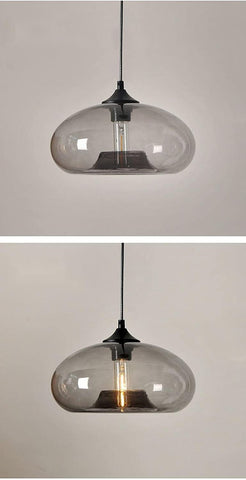 Moderna lampada a sospensione colorata a sospensione in vetro per soggiorno, bar, cucina, ristorante, caffetteria, sala da pranzo, apparecchi di illuminazione per la casa nordica (colore grigio antracite)