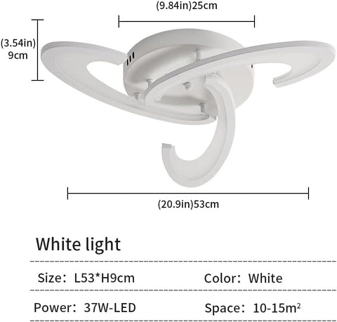 Plafoniera a LED, plafoniera 36W 3240lm, lampada da soffitto design trifoglio per camera da letto, soggiorno, sala da pranzo, acrilico bianco, luce bianca fredda 6500K 