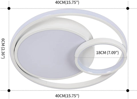 Plafoniera LED, Lampada da soffitto 50W 5600lm, Plafoniera moderna LED per camera da letto Soggiorno Corridoio Ufficio Bagno Cucina Luce bianca fredda 6000K