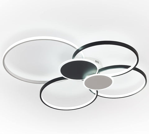 Lampada da soffitto moderna dimmerabile a LED con anelli circolari, lampada da soffitto 3000K-6000K per soggiorno, camera da letto, sala da pranzo, ufficio