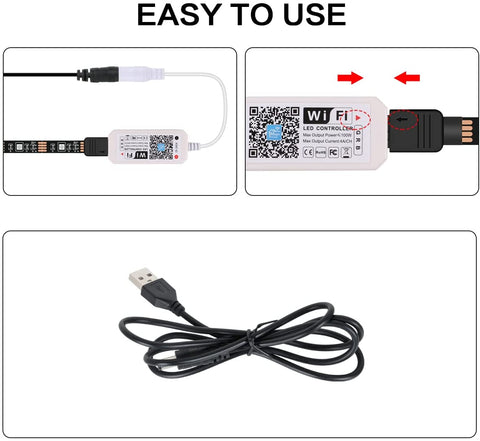 Striscia LED da 5M, Striscia LED RGB 5050 12V per camera da letto, 20 colori dimmerabili, Striscia LED multicolore IP20 Adesivo 3M aggiornato con telecomando a 24 pulsanti per decorazioni interne, feste e Natale