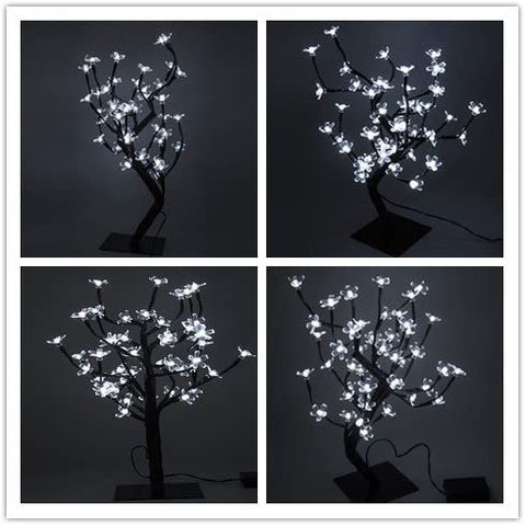 Lampada a LED per albero di ciliegio, 0,45 M 48 LED, albero luminoso a LED, rami neri, per la decorazione domestica (bianco)