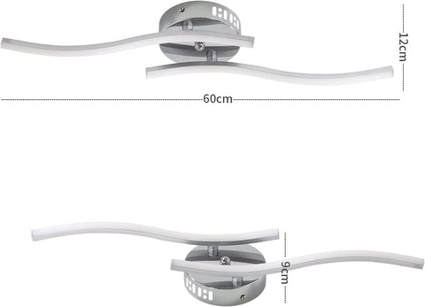 Plafoniera a LED, lampada a sospensione a forma di onda, LED integrati 14W 1100 lumen, lampadario moderno per soggiorno o cucina, luce bianca fredda IP20 6500K