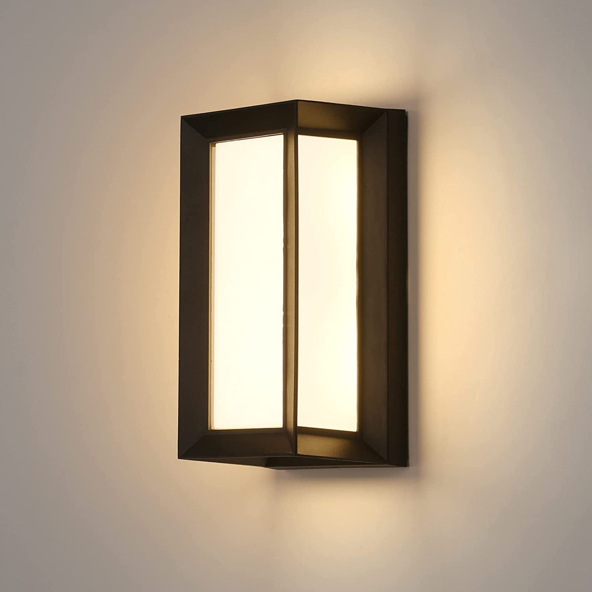 Lampada da parete per esterni a LED, lampada da parete impermeabile IP65 da 18 W, lampada da esterno moderna per cortile giardino corridoio terrazza vicino al percorso del muro patio villa, bianco neutro 4000K