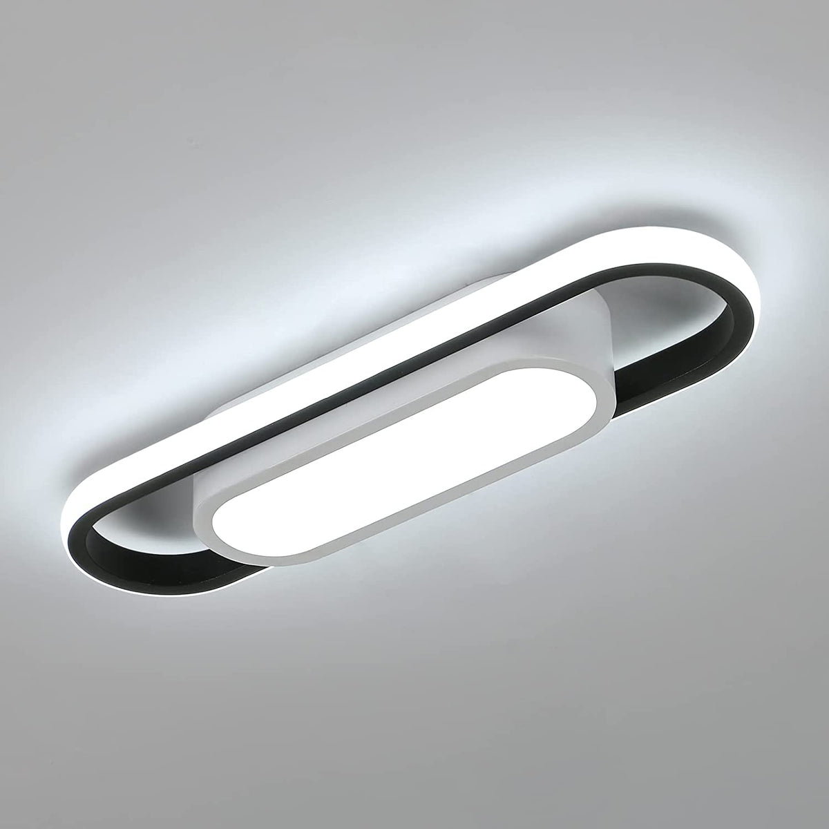 Plafoniera moderna a LED, plafoniera rettangolare 24W 1800LM, lampada da soffitto in acrilico a luce bianca fredda 6000K per soggiorno, camera da letto, cucina, corridoio, studio 