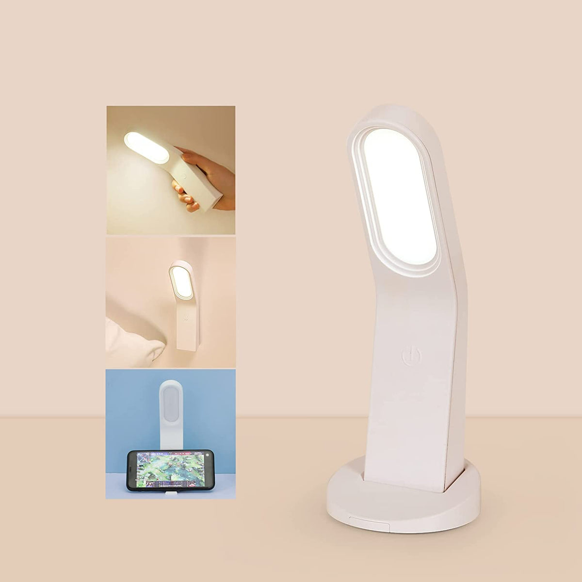 Lampada da scrivania a LED, Lampada da comodino dimmerabile, 10 livelli di luminosità, Protezione per gli occhi flessibile con controllo touch, Lampada da scrivania con porta USB, Lampada da parete di design magnetica