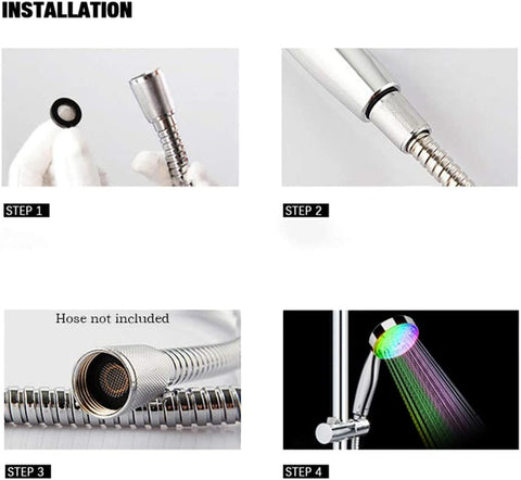 Soffione doccia a LED, soffione doccia universale per bagno, controllo automatico della temperatura a 7 colori, soffione doccia a risparmio idrico ad alta pressione, per casa, hotel, bagno