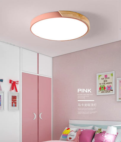 Plafoniera a LED, plafoniera moderna rotonda in legno 24W Bianco freddo 6000K Ø30*5CM Camera da letto, cucina, soggiorno, balcone e corridoio
