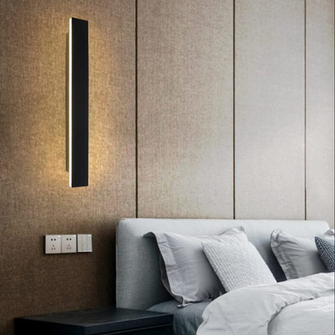 Lampada da parete per esterni a LED, lampada da parete nera minimalista impermeabile, luce calda 3000K, 12W, protezione IP65, materiale acrilico e ferro, per illuminazione interna ed esterna