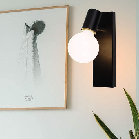 Lampada da parete vintage per interni, 2 pezzi, per camera da letto, soggiorno, corridoio, ingresso, base nera E27 