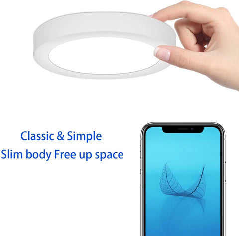 Plafoniera a LED 2 pezzi, 12W 6000K bianco freddo, lampada da soffitto moderna plafoniera rotonda, plafoniera a LED piatta per camera da letto, soggiorno, sala da pranzo