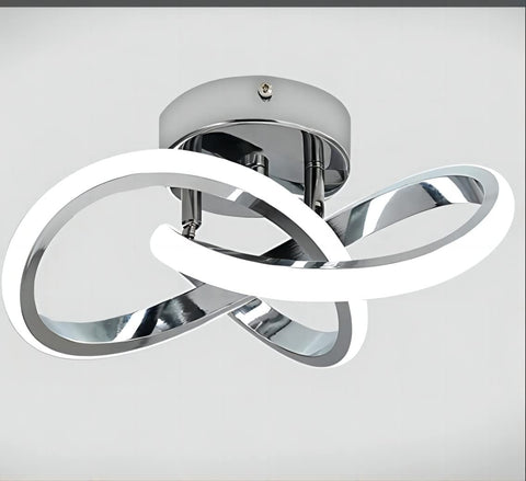 Plafoniera a LED, plafoniera semplice e alla moda, argento, luce bianca 6500K, 22W