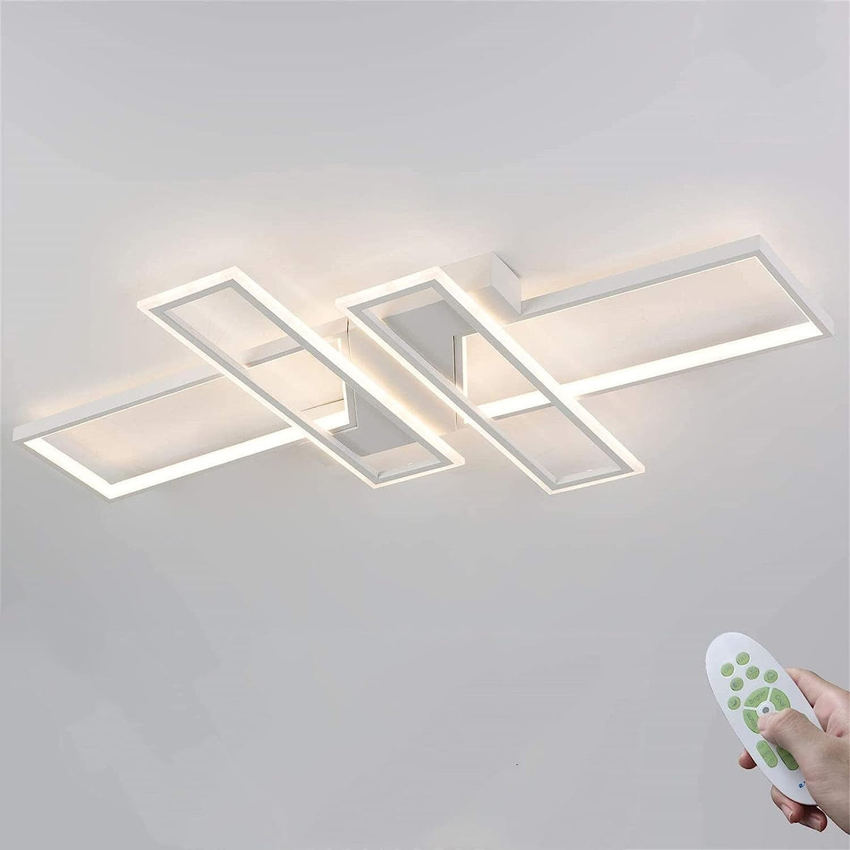 Lampada da soffitto moderna dimmerabile a led rettangolare lampada da soffitto dimmerabile 3000K-6000K per soggiorno camera da letto sala da pranzo ufficio bianco