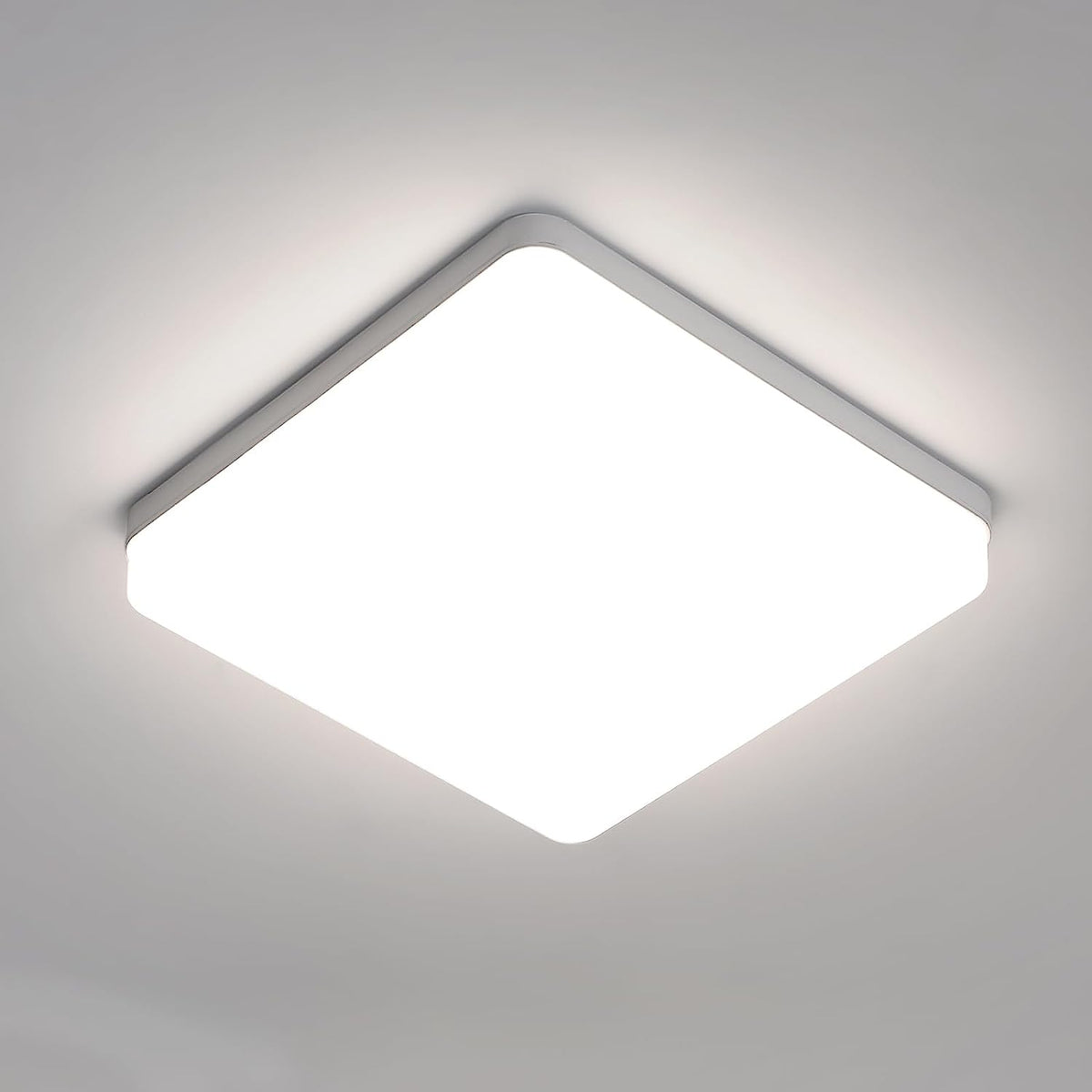 Plafoniera LED quadrata, Plafoniera LED, Plafoniera LED IP44, Plafoniera applicabile a Bagno, Soggiorno, Cucina, Camera da letto, Corridoio, Balcone 36W 4000K（23x23CM）